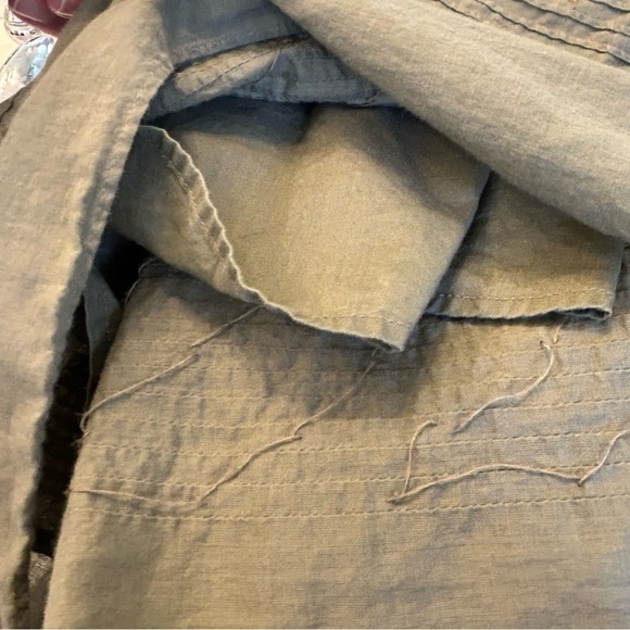 Green Tiered Flowy Maxi Midi Fall Skirt Alfani Plus Size 16 100% Cotton EUC - Picture 6 of 7